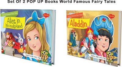 Set Of 2 POP UP Books World Famous Fairy Tales| Aladdin And Alice In Wonderland| A Duo Of Enchanting Fairy Tales(Hardcover, SAWAN)
