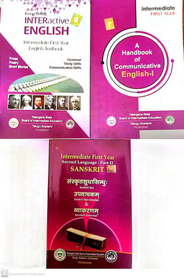 INTERactive English - Inter First Year English & A Hand Book Of Communicative English-I And Second Language Part-II First Year Sanskrit (3 Textbooks Combo)(Paperback, Telugu Akademi) INTERactive English - Inter First Year English & A Hand Book Of Communicative English-I And Second Language Part-II First Year Sanskrit (3 Textbooks Combo)(Paperback, Telugu Akademi)