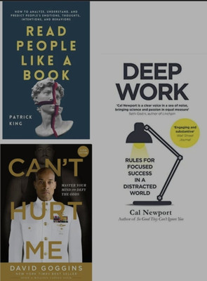 Generic Books. Read People Like A Book. Deep Work. Can't Hurt Me. Combo Set Of 3 Books(Paperback, Pvt India)
