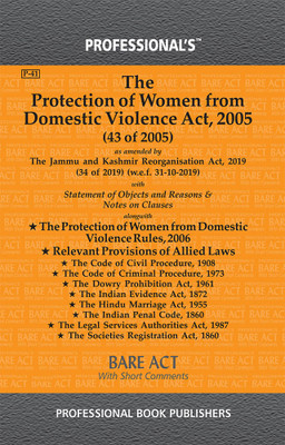 Protection Of Women From Domestic Violence Act, 2005 As Amended By Jammu And Kashmir Reorganisation Act, 2019(Paperback, Professional)