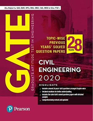GATE 2020 For Civil Engineering | 28 Previous Years' Solved Question Papers | Also For GAIL, BARC, HPCL | By Pearson(Paperback, pearson education)