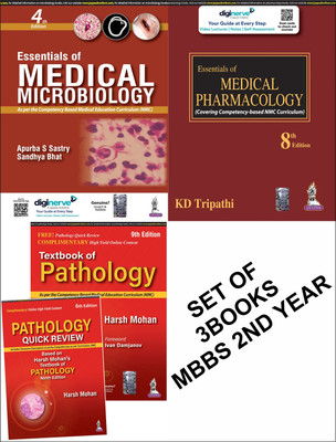 MBBS 2ND YEAR SET = Textbook Of Pathology , 9TH Edition(Harsh Mohan) + Essentials Of Medical Pharmacology , 8th(KDTRIPATHI) + Essentials Of Medical Microbiology 4ed 2023 (APURBA SASTRY)(Hardbound, Harsh Mohan, Apurba Sastry, K.D Tripathi) MBBS 2ND YEAR SET = Textbook Of Pathology , 9TH Edition(Harsh Mohan) + Essentials Of Medical Pharmacology , 8th(KDTRIPATHI) + Essentials Of Medical Microbiology 4ed 2023 (APURBA SASTRY)(Hardbound, Harsh Mohan, Apurba Sastry, K.D Tripathi)