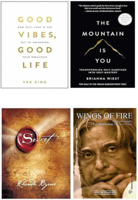 Good Vibes Good Life & The Mountain Is You & The Secret & Wings Of Fire ( Paperback, English ) Bestseller(Paperback, VEX KING, A P J ABUL KALAM, BRIANNA WEST, Byrne Rhonda)