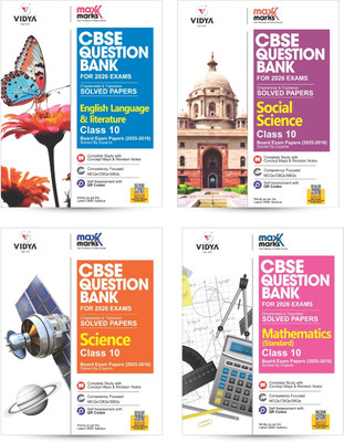 CBSE Question Bank Class 10 Set Of 4 Books | English | Maths Standard | Science | Social Science | Chapterwise & Topicwise Solved Papers | For 2026 Board Exams By Maxx Marks(Paperback, Vidya Editorial Board)