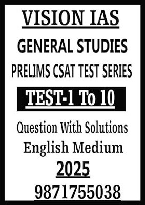 Vision IAS General Studies Prelims CSAT Test Series 1 To 10, English Medium, With Solutions | Black And White Photocopy- (2)(Paperback, Vision IAS)