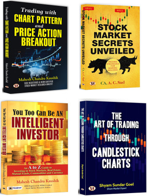 Trading With Chart Pattern And Price Action Breakout + You Too Can Be An Intelligent Investor + Stock Market Secrets Unveiled + The Art Of Trading Through Candlestick Charts | Unlock The Ultimate Guide To Financial Success | Investment Wisdom (Set Of 4 Books In English)(Paperback, Mahesh Chandra Kau Trading With Chart Pattern And Price Action Breakout + You Too Can Be An Intelligent Investor + Stock Market Secrets Unveiled + The Art Of Trading Through Candlestick Charts | Unlock The Ultimate Guide To Financial Success | Investment Wisdom (Set Of 4 Books In English)(Paperback, Mahesh Chandra Kau