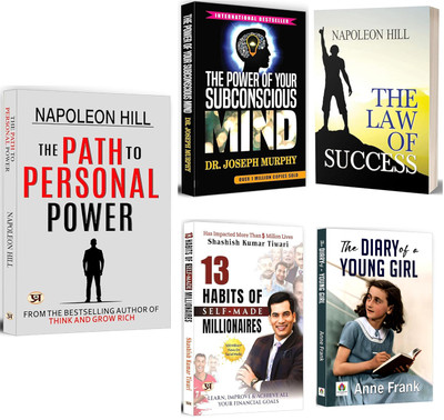 The Path To Personal Power + The Power Of Your Subconscious Mind + 13 Habits Of Self-Made Millionaires + The Law Of Success + The Diary Of A Young Girl | Discover The Magic Of Having A Goal, The Power To Think Big And Success (Set Of 5 Books In English)(Paperback, Napoleon Hill, Joseph Murphy, Shash The Path To Personal Power + The Power Of Your Subconscious Mind + 13 Habits Of Self-Made Millionaires + The Law Of Success + The Diary Of A Young Girl | Discover The Magic Of Having A Goal, The Power To Think Big And Success (Set Of 5 Books In English)(Paperback, Napoleon Hill, Joseph Murphy, Shash