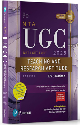 Pearson NTA UGC NET 2025 Paper 1 By KVS Madaan | Teaching & Research Aptitude | NET/SET/JRF | 3500+ Practice Questions | Unit-Wise Previous Years’ Questions (1997-2022) | Fully Solved Papers From 2022-2025 | Chapter-Wise Digital Diagnostic Tests, Mock Tests & 10 Full-Length Tests Accessible Through 