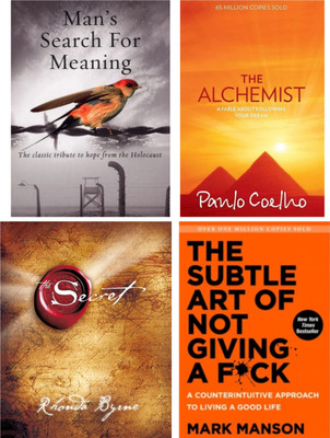 The Subtle Art Of Not Giving A Fck, The Secret, The Alchemist, Man Search For Meaning, Combo_set Of 4 Book(Paperback, Self help)