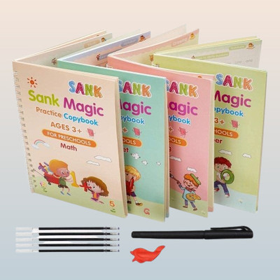 Sank Magic Writing Handwriting Book Number Tracing Guide For Preschoolers With Refillable Pen(Spiral, india)
