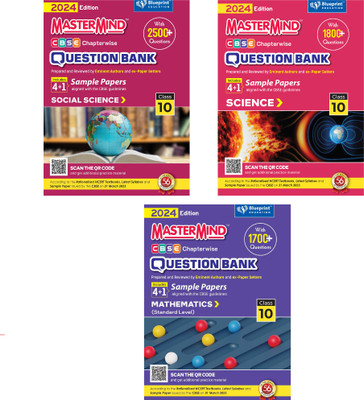 Maths, Science, Social Science (3 Books Combo) Cbse Question Bank Class 10 With Cbse Sample Paper For 2024 Exams By Master Mind(Paperback, Blueprint Editorial Board)