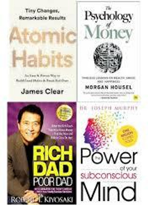 Atomic Habbits + Psychology Of Money + Rich Dad Poor Dad + The Power Of Your Subconsious Mind(Paperback, JAMES CLEAR + MORGAN HOUSEL+ ROBERT KIYOSAKI+ JOSEPH MURPHY)