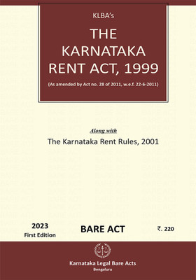 The Karnataka Rent Act,1999(English)(2023 Edition)(Paperback, KLBA)