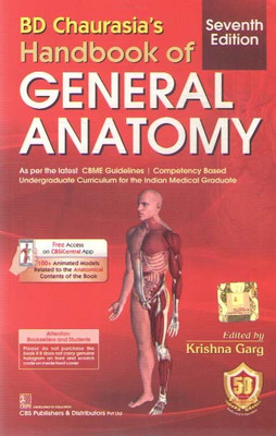 Bd Chaurasia's Handbook Of General Anatomy 7th Edition By Krishna Garg(Paperback, KRISHNA GARG)