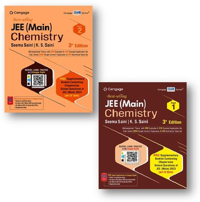 JEE Main Chemistry : Vol. 1 And Vol. 2 (Book + Booklet) With Free Supplementary Booklet Containing Chapterwise Solved Questions Of JEE (Main-2023)(All 24 Sets) , (2-Books Set Combo)(Paperback, Seema saini, K S SAINI)