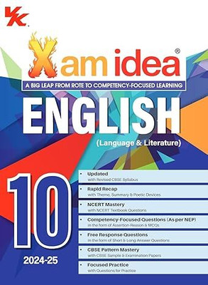 Xam Idea English (Language & Literature) Class 10 Book | CBSE Board | Chapterwise Question Bank | Based On Revised CBSE Syllabus | NCERT Questions Included | 2024-25 Exam(Paperback, Xamidea Editorial Board) Xam Idea English (Language & Literature) Class 10 Book | CBSE Board | Chapterwise Question Bank | Based On Revised CBSE Syllabus | NCERT Questions Included | 2024-25 Exam(Paperback, Xamidea Editorial Board)
