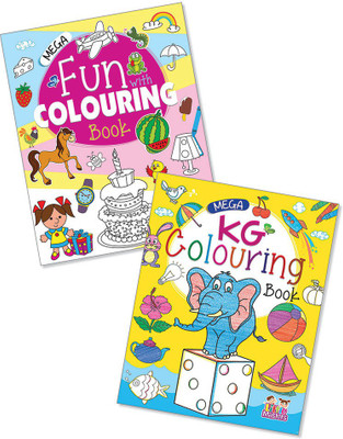 Mega Colouring Books A Set Of 2 (Fun Colouring & KG Colouring)(Paperback, Infinity Team)