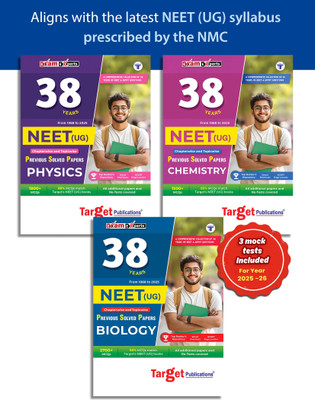 38 Years NEET Previous Year Solved Question Papers Physics, Chemistry And Biology | NEET UG Chapterwise Topicwise Solutions For 2026 Exam |MCQs With Answer Key & Graphical Analysis|NMC Latest Syllabus(Paperback, Content Team at Target Publications)