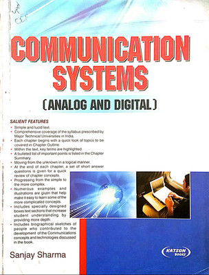 COMMUNICATION SYSTEMS (ANALOG AND DIGITAL) (Old Book)(Paperback, Sanjay Sharma)