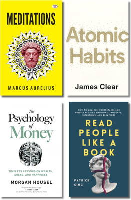 Meditations, Atomic Habits, The Psychology Of Money, Read People Like A Book, Paperback, English(Paperback, Marcus Aurelius, James Clear, Morgan Housel, Patrick King)