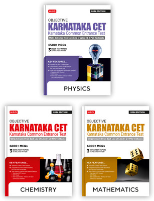 MTG Objective Karnataka CET Physics, Chemistry & Mathematics Book For 2024 KCET Exam | KCET Topicwise Connect With Previous 10 Years Solved Question Papers(Paperback, MTG Editorial Board)