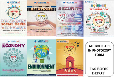 VISION IAS MAINS 365 Security,International Relations, Economy,Science Technology, Polity, Environment & Social Issues General Studies Classroom Study Material From Aug 2022 May 2023 Set Of 7 Books English Photocopy 2024(Paperback, VISION IAS) VISION IAS MAINS 365 Security,International Relations, Economy,Science Technology, Polity, Environment & Social Issues General Studies Classroom Study Material From Aug 2022 May 2023 Set Of 7 Books English Photocopy 2024(Paperback, VISION IAS)