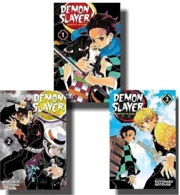 Demon Slayer: Set Of 3 (Vol. 1,2,3)(Paperback, Koyoharu Gotouge)