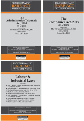 Combo Of Companies Act, 2013, Administrative Tribunals Act, 1985 And Labour & Industrial Laws (Containing 9 Acts),Bare Acts Without Notes For All India Bar Exams,AIBE & Other Competitive Examinations(Paperback, Professional)