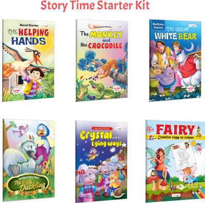 The Helping Hands, The Ugly Duckling - Golden Fairy Tales And More :- Classic Fables, Amazing Animal Stories, Fairy Tale Reading And Creative Colouring | Combo Of 6 Books(Paperback, GOWOO)