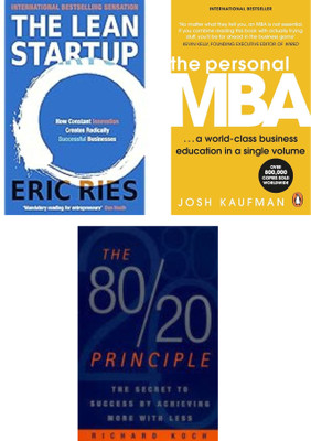 The Lean Startup, The Personal MBA, And 20/80 Principles Books Combo(Paperback, Erick Ries, Josh Kaufman and Richard Koch)