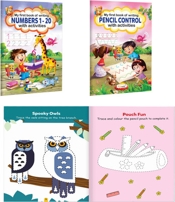 My First Book Of Writing Pencil Control And Numbers 1-20 With Activities : Educational Writing Workbook For Toddlers, Skil Development Book For Kids | Pack Of 2 Writing Activity Books(Paperback, GOWOO)