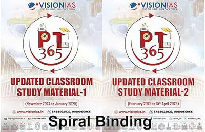 Vision IAS PT 365 English Updated-1 And 2 2025 Photocopy B/W Spiral Binding(SPIRAL, VISION IAS)