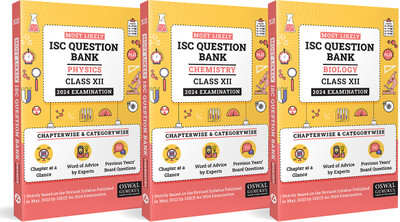 Oswal-Gurukul Most Likely ISC Science Stream PCB Question Bank Class 12 Bundles (Set Of 3) : Physics, Chemistry, & Biology For Exam 2024(Product Bundle, Oswal - Gurukul)