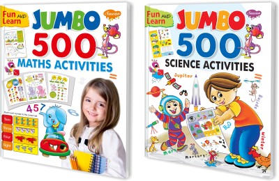 Fun & Learn Jumbo 500 Maths And Science Activity Book For Kids : Children's Activity Book, Learning Activity Book, Activity Book For Kids | Combo Of 2 Activity Books(Perfect Binding, Manoj Publications Editorial Board)