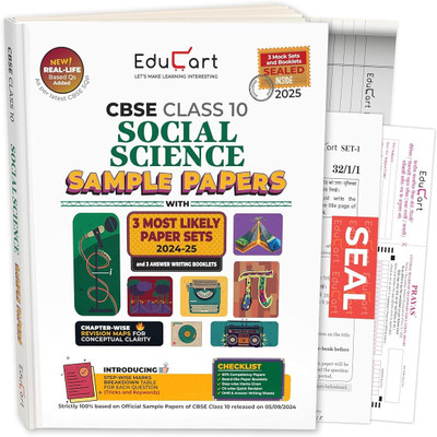 Educart CBSE Social Science Class 10 Sample Papers 2024-25 (With Exclusive CBSE Mock Booklets For 2025 Exam) - Sample Paper Class 10 2025 CBSE (Paperback, Educart)(Paperback, Educart)
