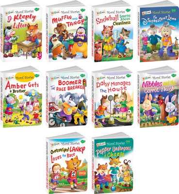 My First Set Of Kids Board Moral Stories | Pack Of 10 Board Books For Kids(Hardcover, Sawan)