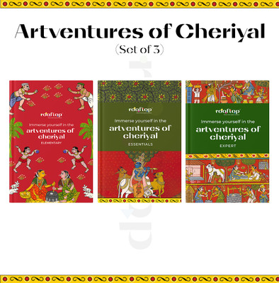 Artventures Of Cheriyal – Traditional Scroll Painting Book Set (3 Hardcover Levels: Elementary, Essential & Expert) | Explore Telangana’s Cheriyal Art | Learn Cultural Storytelling, Folk Motifs, Festival Scenes & Step-By-Step Drawing(Hardcover, Rooftop)