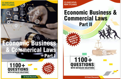 CS Executive - Economic Business & Commercial Laws (Part 1 & 2 Both) I Largest Questions Bank In India(Paperback, CA Vivek Dharamshi)