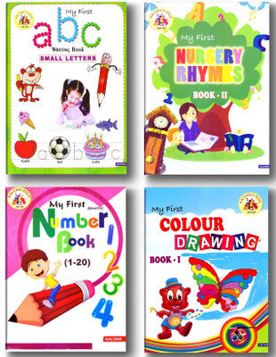 Kalyani English Combo Book Set For Nursery Kids (Small Abc Writing, Number Book 1-20, Nursery Rhymes-2, My First Colour Drawing Book-1)(Paperback, Kalyani kids series)