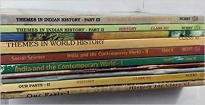 Ncert Set Of 9 History NCERT Books : 1. Our Past-1 -Class- 6 2. Our Past-2 -Class- 7 3. Our Past-3- Class- 8 4. INDIA AND THE CONTEMPORARY WORLD-1 -Class- 9 5. INDIA AND THE CONTEMPORARY WORLD-2- Class- 10 6. Themes In World History -Class- 11 7. Themes In Indian History Part 1 -Class -12 8. Themes Ncert Set Of 9 History NCERT Books : 1. Our Past-1 -Class- 6 2. Our Past-2 -Class- 7 3. Our Past-3- Class- 8 4. INDIA AND THE CONTEMPORARY WORLD-1 -Class- 9 5. INDIA AND THE CONTEMPORARY WORLD-2- Class- 10 6. Themes In World History -Class- 11 7. Themes In Indian History Part 1 -Class -12 8. Themes