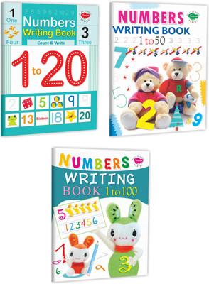 Number Writing Book-1-20, Number Writing Book-1-50, Number Writing Book-1-100 | Set Of 3 Numbers Writing Play School Series Books(Paperback, Manoj Publications Editorial Board)