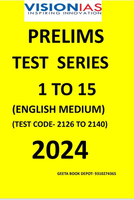 VISION IAS Prelims Test Series 1-15 (4126-4140) 2024 English Medium(Paperback, vision ias)