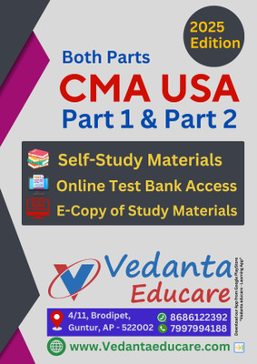 CMA (USA) – Both Parts 1 & 2 Online Test Bank Access + 8 Physical Books – Part 1 – Financial Planning, Performance And Analytics & Part 2 – Strategic Financial Management – Vedanta Educare’s CMA Exam Review “CMA USA Self-Study Books & Online Test Bank Access 2025 For Both Parts 1 & 2”(Paperback, Ved CMA (USA) – Both Parts 1 & 2 Online Test Bank Access + 8 Physical Books – Part 1 – Financial Planning, Performance And Analytics & Part 2 – Strategic Financial Management – Vedanta Educare’s CMA Exam Review “CMA USA Self-Study Books & Online Test Bank Access 2025 For Both Parts 1 & 2”(Paperback, Ved