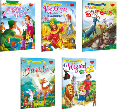 Peter Pan, King Midas and the Golden Touch,Three Billy Goats,Bambi and The Wizard of Oz, Combo of 5(Paperback, SAWAN)