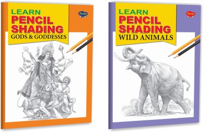 Set Of 2 Pencil Activity Books, Learn Pencil Shading Wild Animals And Learn Pencil Shading Gods & Goddesses(Paperback, Manoj Publications Editorial Board)