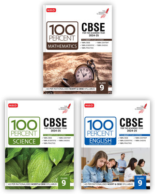 MTG 100 Percent Mathematics, Science & English For Class 9 CBSE Board Exam 2024-25 (Set Of 3 Books) | Self-Evaluation Test, Theory, Diagrams Available All In One Book | As Per Rationalised NCERT & CBSE Syllabus(Paperback, MTG Editorial Board)