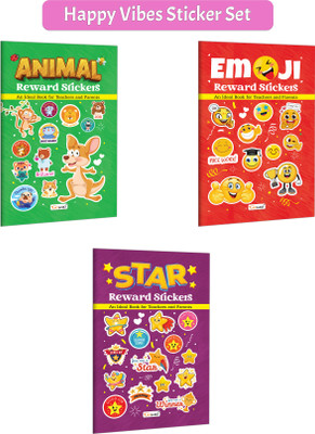 Animal Reward Stickers, Emoji Reward Stickers And Star Reward Stickers :- Preschool Activity Rewards, Creative Sticker Fun, Kids Motivation Pack, Classroom Behaviour Support | Pack Of 3 Books(Paperback, GOWOO)