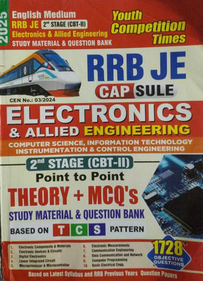 RRB JE ELECTRONICS And Allied Engineering (English Medium) Capsule (2nd Stage CBT-II) Study Material And 1728 Question Bank 2024-25(Paperback, YOUTH PUBLICATION)
