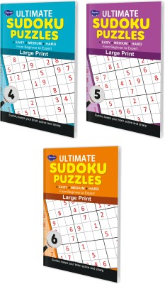 Sawan Present Set Of 3 Ultimate Sudoku Puzzles Easy To Expert | Easy, Medium, Hard 4 To 6 ( Large Print With Answers )(Hardcover, sawan)
