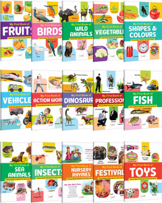 My First Book Of Fruits, Birds, Wild Animals, Vegetables And More :- Early Learning Books For Toddlers, My First Nature Learning Book, Interactive Learning Books | Pack Of 15 Books(Paperback, GOWOO)